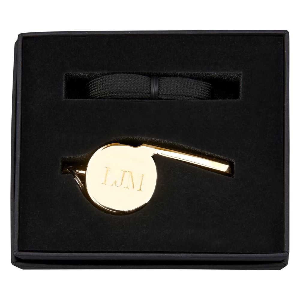Gold-plated Coach's Whistle with Lanyard